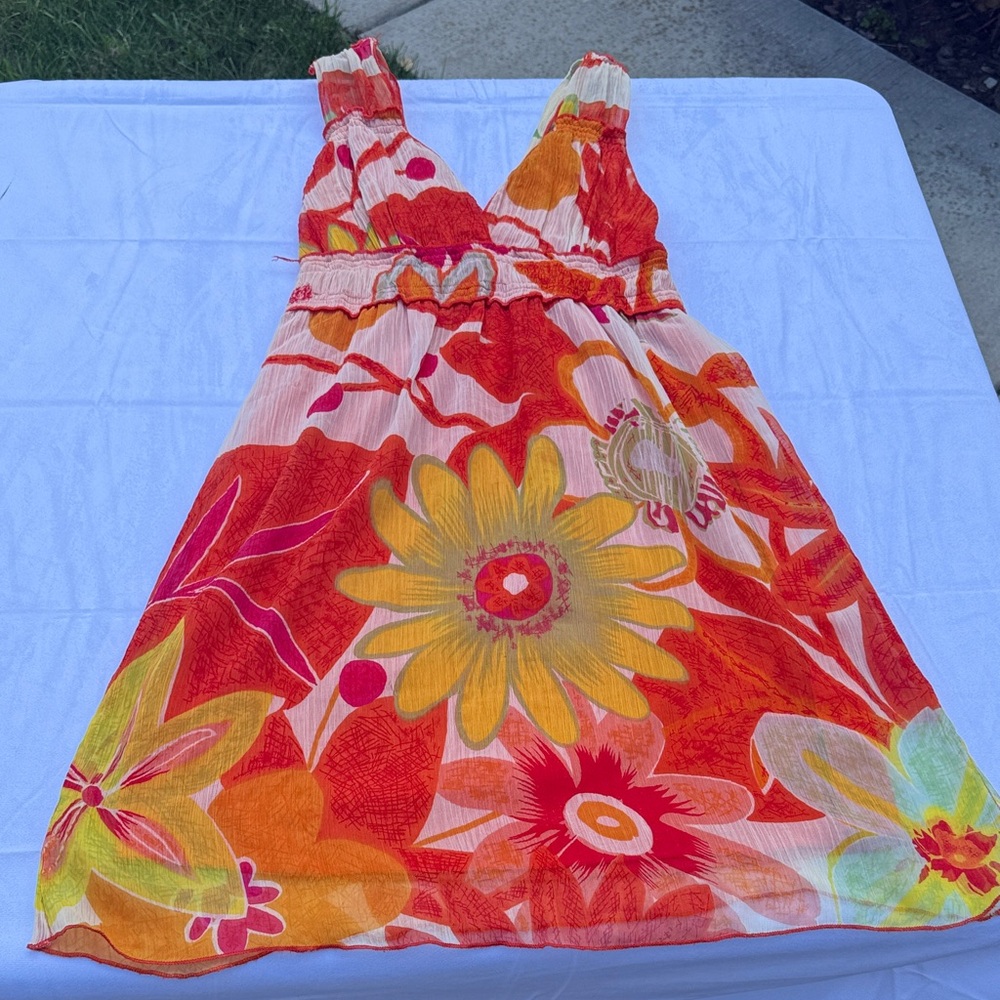 Fire Los Angeles Orange and Pink Dress